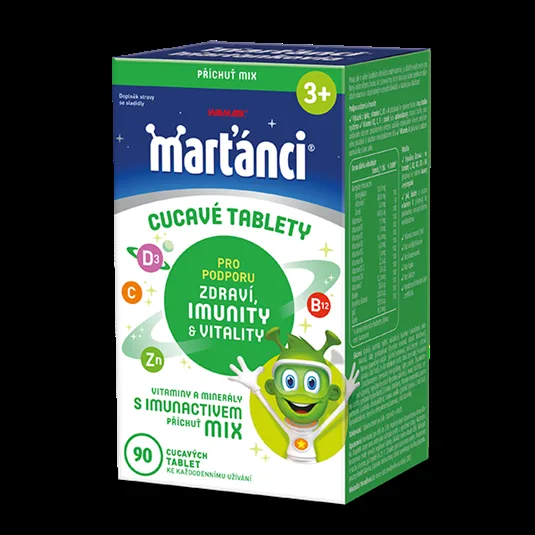 Marťánci s Imunactivem, vitaminy a minerály + betaglukan pro děti 90 tablet