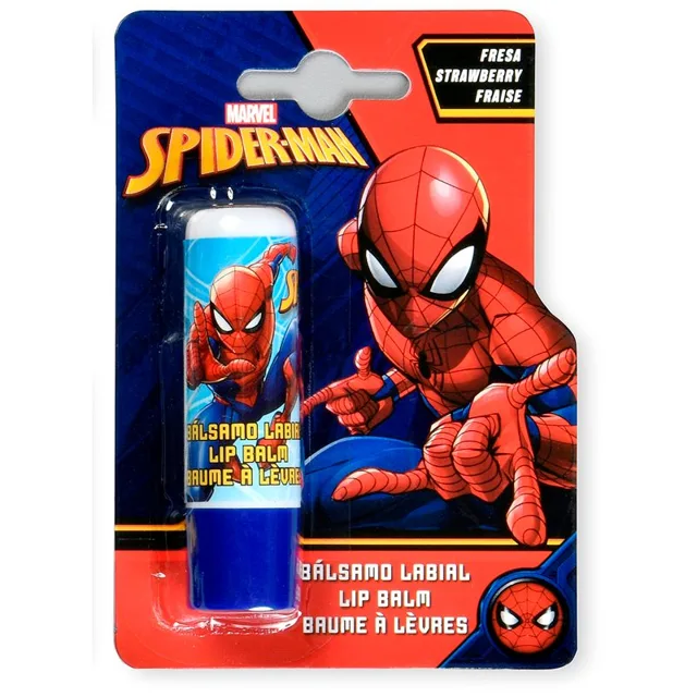 Marvel Spiderman Lip Balm balzám na rty s jahodovou příchutí 4 g