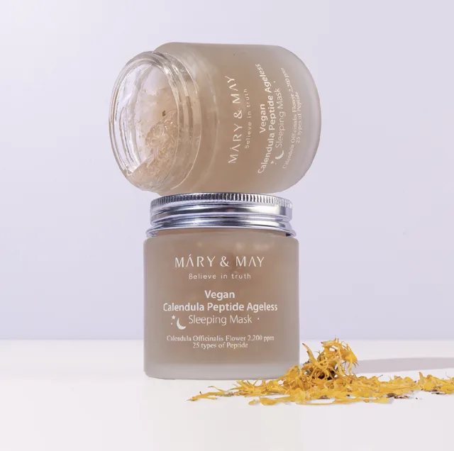 MARY AND MAY Mary & May - Calendula Peptide Ageless Sleeping Mask - Noční maska s peptidy a výtažkem z měsíčku lékařského - 110g