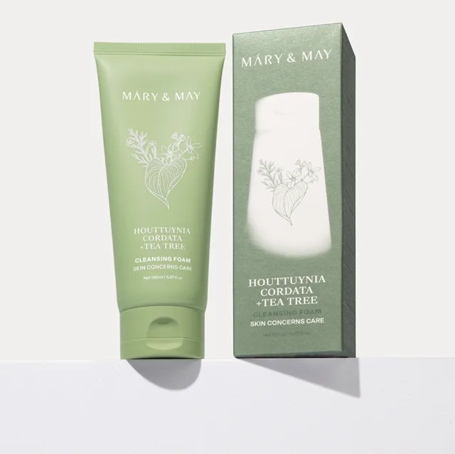 MARY AND MAY Mary & May - Houttuynia Codrata + Tea Tree cleansing foam - Krémová čisticí pěna pro problematickou pleť - 150ml