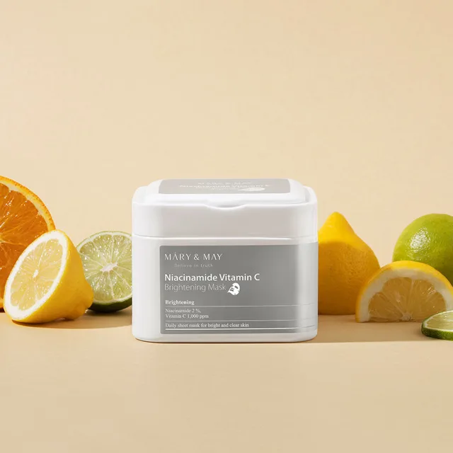 MARY AND MAY Mary & May - Niaciamide Vitamin C Brightening Mask - Rozjasňující plátýnková maska s vitamínem C - 30ks v balení