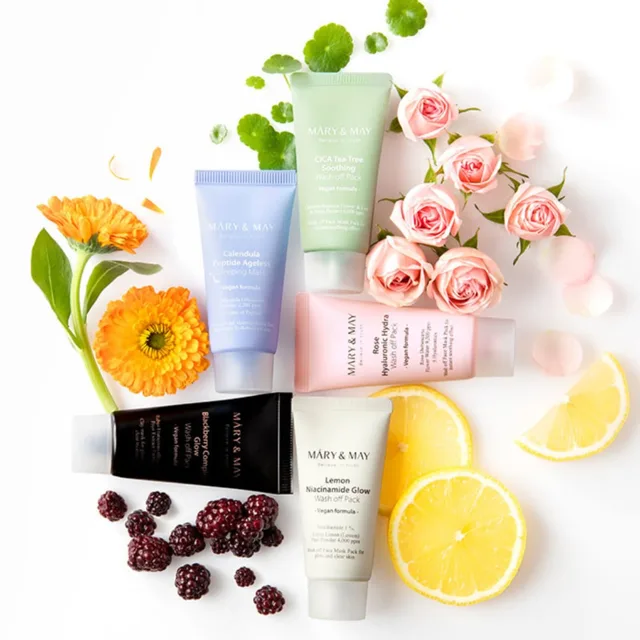 MARY AND MAY Mary & May - Vegan Wash Off Mask Mini Gift Set - Dárkový set smývatelných masek - 5 x 30 ml