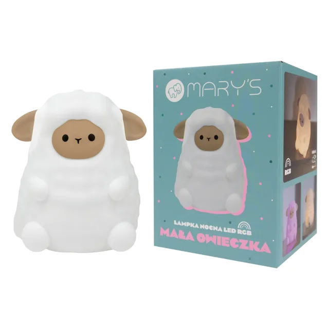 MARY’S LED silikonová noční lampička RGB - ovečka