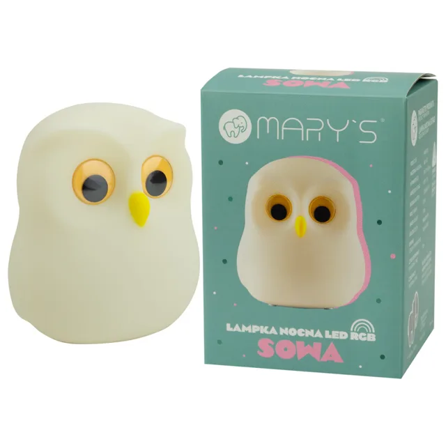 MARY’S LED silikonová noční lampička RGB - sova
