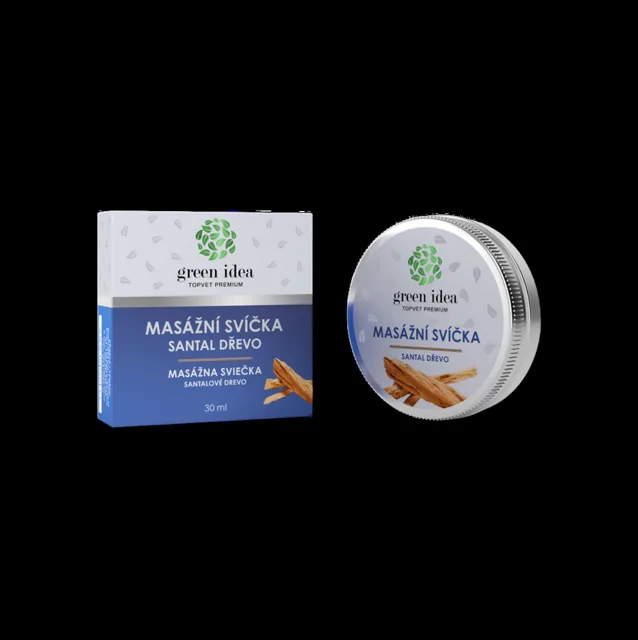 Masážní svíčka – santalové dřevo 30 ml – Green idea