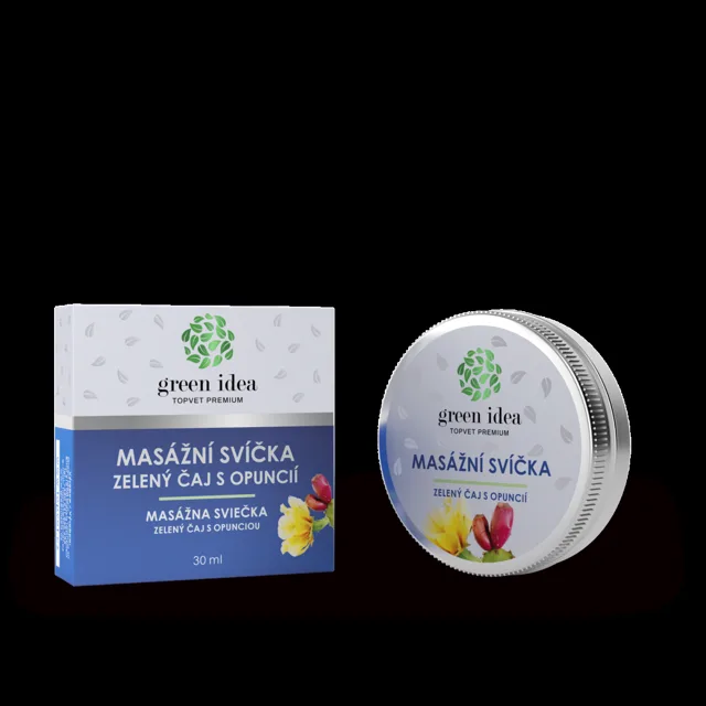 Masážní svíčka – Zelený čaj s opuncií – Green idea