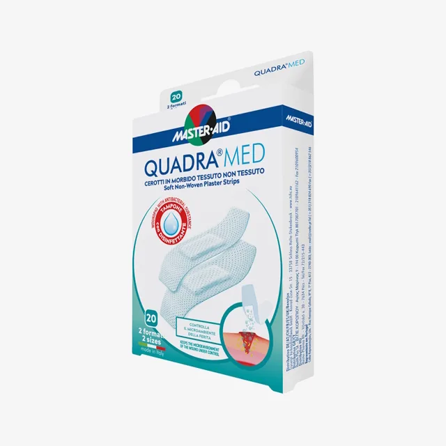 MASTER AID Quadra Med Náplasti jemné 20 kusů 2 velikosti