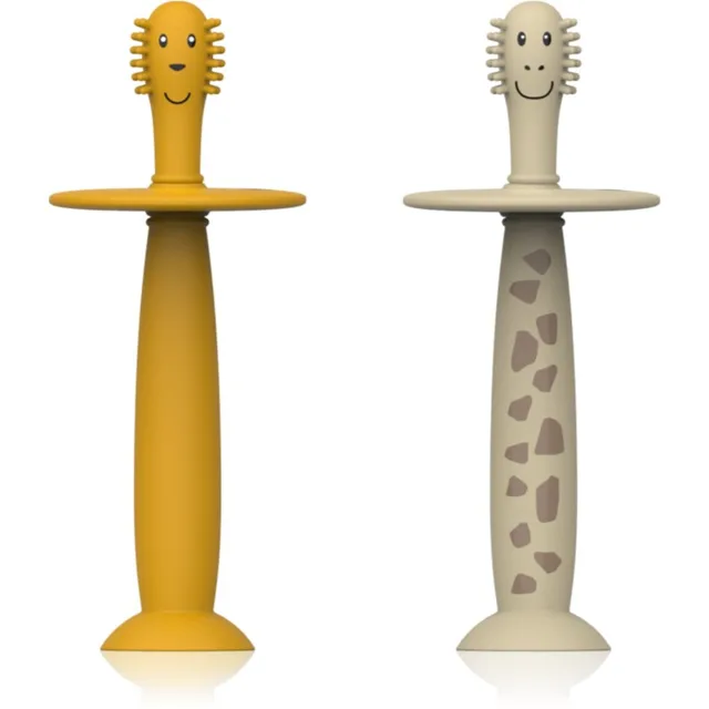 Matchstick Monkey Animal Collection zubní kartáčky pro děti Lion/ Giraffe 2 ks