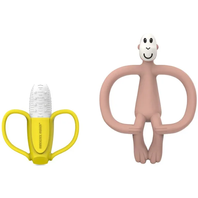 Matchstick Monkey Banana Soother & Monkey Teether dárková sada pro děti