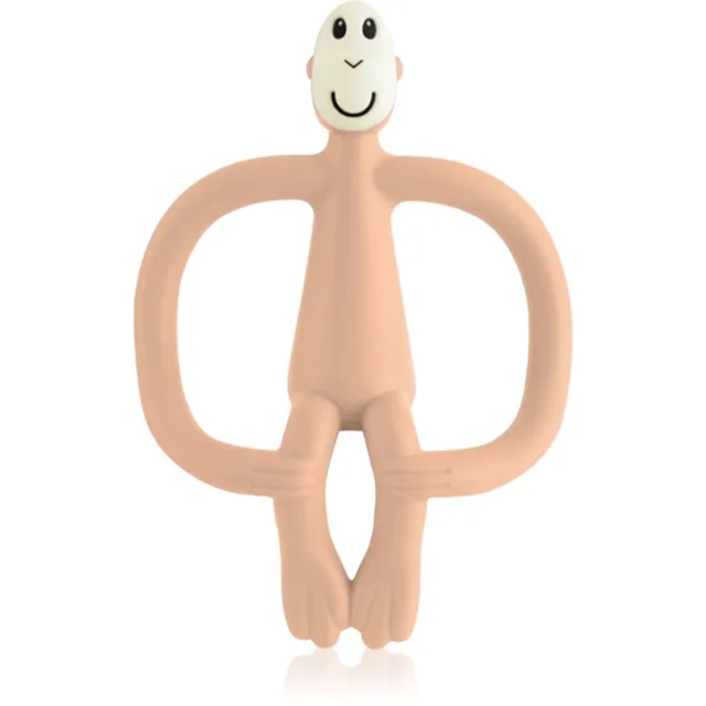 Matchstick Monkey Teething Toy and Gel Applicator kousátko s kartáčkem 2 v 1 Peach Salmon 1 ks
