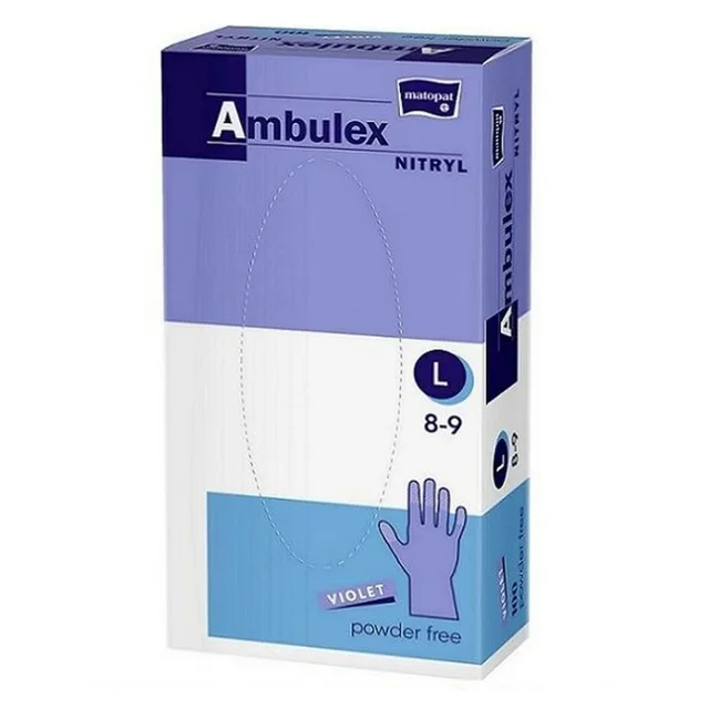 MATOPAT Ambulex nepudrované nitrilové rukavice violet L 100 kusů