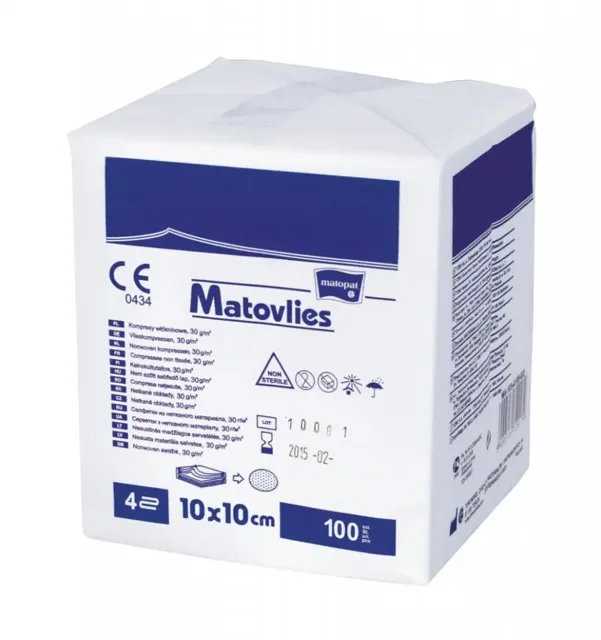 Matopat Matovlies kompresy z netkané textilie nesterilní 10 cm x 10 cm,1