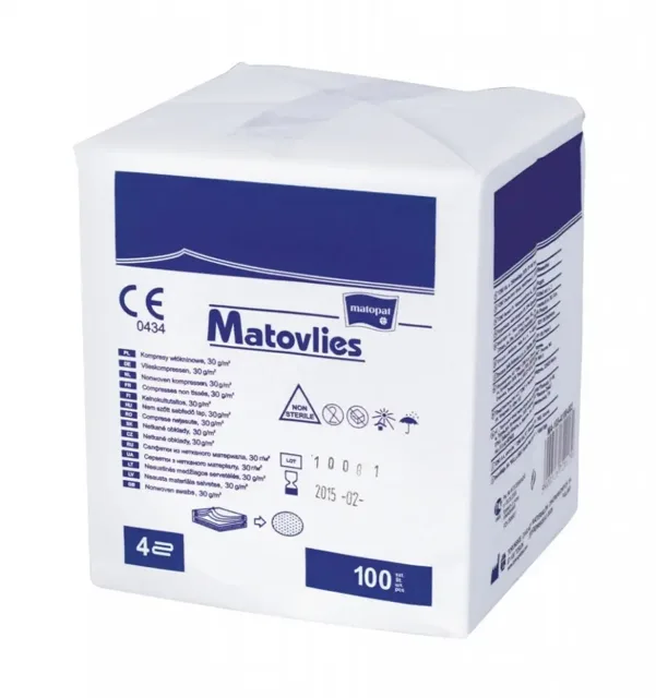 Matopat Matovlies kompresy z netkané textilie nesterilní 7,5 cm x 7,5 cm