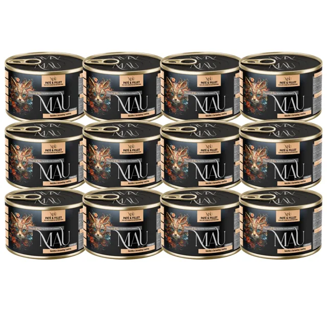 MAU Paštika a Filet Kachna s brusinkami a meduňkou 12x185 g krmivo pro kastrované kočky