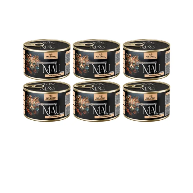 MAU Paštika a Filet Kachna s brusinkami a meduňkou 6x185 g krmivo pro kastrované kočky