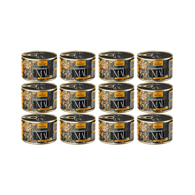 MAU Paštika a Filet Krůta s arašídovým máslem 12x185 g krmivo pro kočky