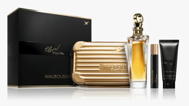 Mauboussin Parfémovaná voda 100 ml+cestovní parfém 20 ml+tělové mléko 75 ml+kabelka přes rameno Set pro ženy(chybí 15 % obsahu parfémované vody)