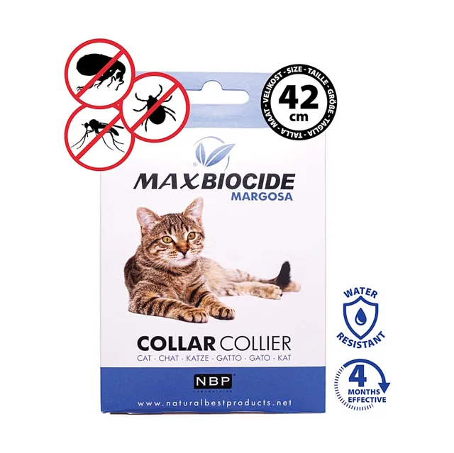 MAX BIOCIDE Collar cat antiparazitní obojek pro kočky 42 cm