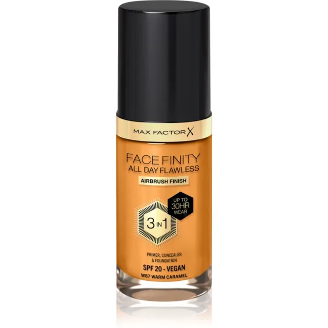 Max Factor Facefinity All Day Flawless dlouhotrvající make-up SPF 20 odstín 87 Warm Caramel 30 ml