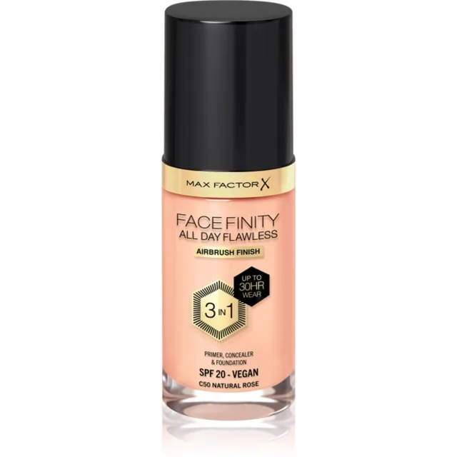 Max Factor Facefinity All Day Flawless dlouhotrvající make-up SPF 20 odstín C50 Natural Rose 30 ml