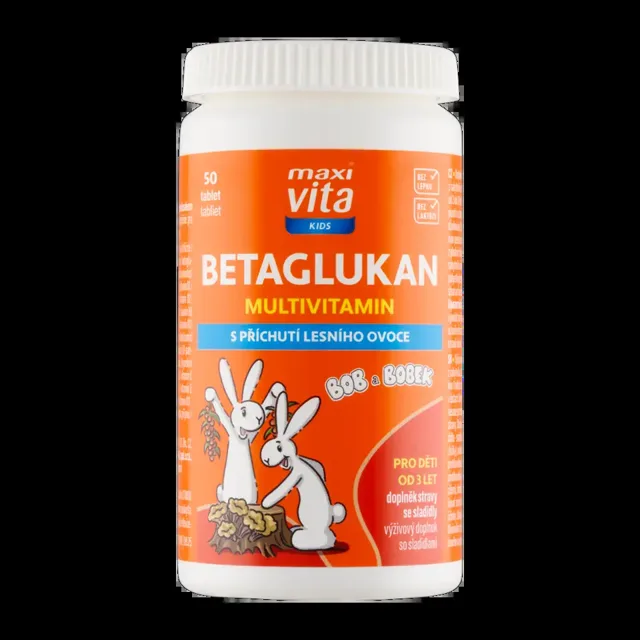 Maxi Vita Betaglukan multivitamin pro děti, doplněk stravy 50 ks