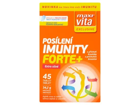 Maxi Vita Exclusive Posílení imunity forte+ s příchutí brusinky 45 tablet 34,2 g