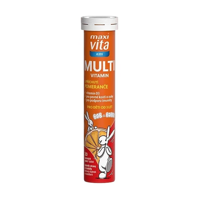 MAXI VITA Kids Multivitamin pomeranč 20 šumivých tablet