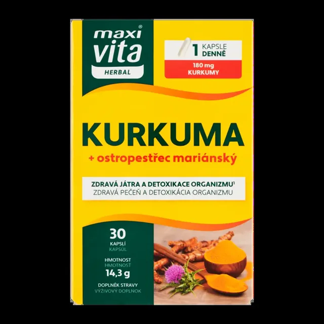 Maxi Vita Kurkuma + ostropestřec, doplněk stravy 30 ks