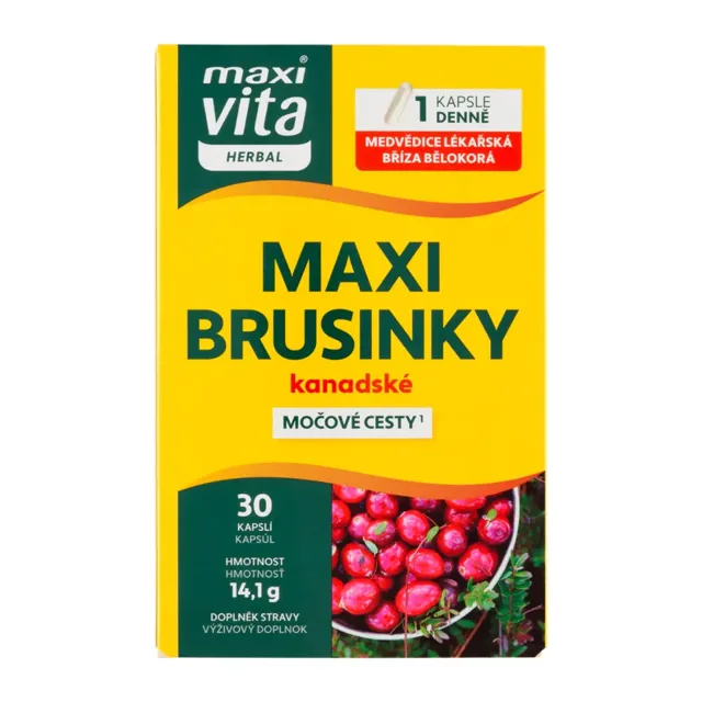 Maxi Vita Maxi brusinky kanadské Herbal, doplněk stravy 30 ks
