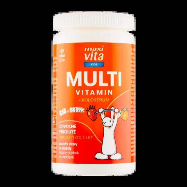 Maxi Vita Multivitamin Kids + kolostrum, doplněk stravy 45 ks