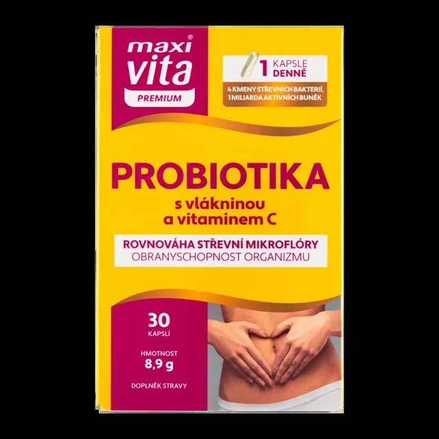 Maxi Vita Premium probiotika + vitamin C, doplněk stravy 30 ks