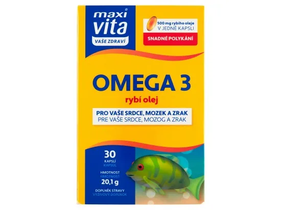 Maxi Vita Vaše Zdraví Omega 3 rybí olej 30 kapslí 20,1 g