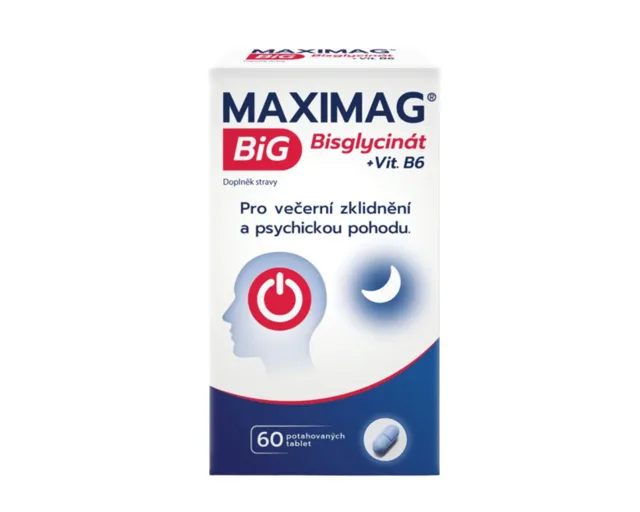 MaxiMag BiG Bisglycinát+vit.B6 60 tablet