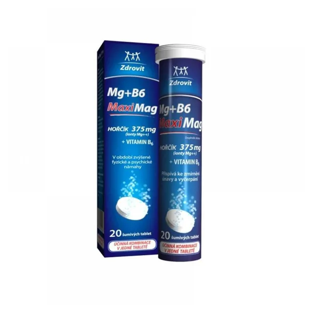 MAXIMAG Hořčík 375 mg + vitamín B6 20 šumivých tablet