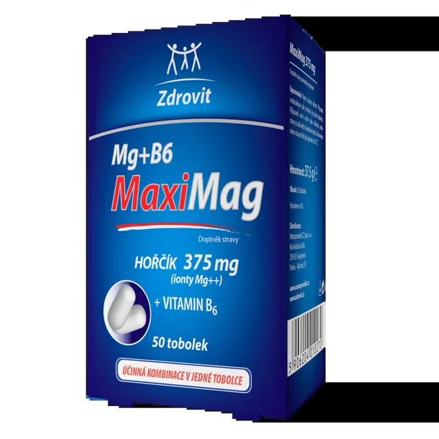 MaxiMag Hořčík 375mg + B6 tob.50