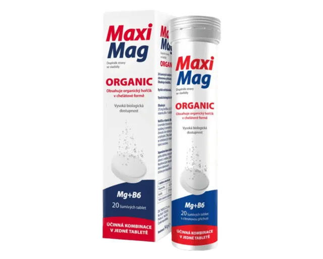 MaxiMag Organic 20 šumivých tablet
