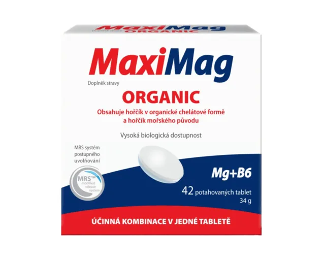 MaxiMag Organic 42 potahovaných tablet