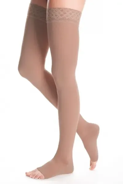 MAXIS COMFORT-COTTON kompresní punčochy stehenní s krajkou bez špičky vel. 4K