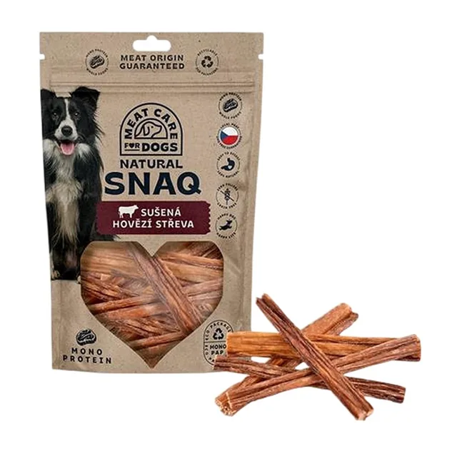 MEAT CARE For pets natural snaq hovězí střeva sušená 100 g