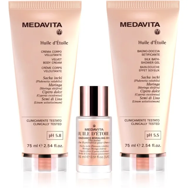 Medavita Huile d'Étolle Moisturizing Hair and Body Travel Set dárková sada na tělo a vlasy pro ženy