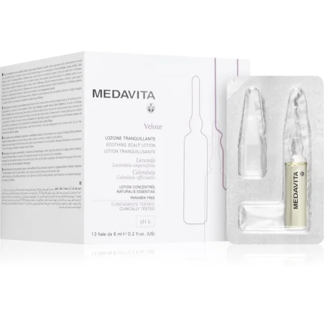 Medavita Velour Soothing Scalp Lotion intenzivní zklidňující péče na vlasy 12x6 ml