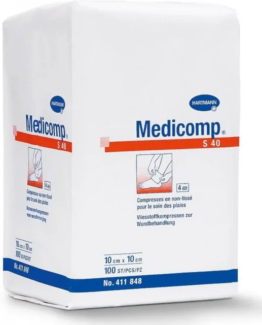 Medicomp kompresy nesterilní 7,5 x 7,5 cm 4 vrstvý,100 ks