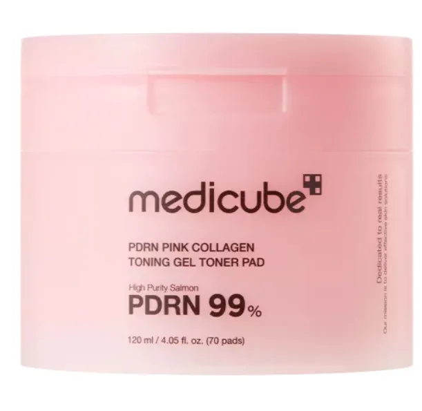Medicube Gelové tonizační polštářky PDRN Pink (Collagen Toning Gel Toner Pad) 70 ks