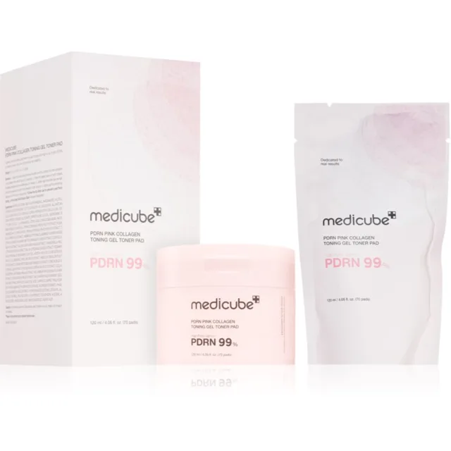medicube PDRN Pink Collagen Toning Gel Toner Pad tonizační polštářky pro rozjasnění a vyhlazení pleti 70 ks