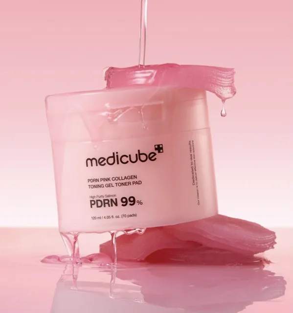 Medicube - PDRN Pink Collagen Toning Gel Toner Pad - Tonizační polštářky s  lososím PDRN - 120 ml