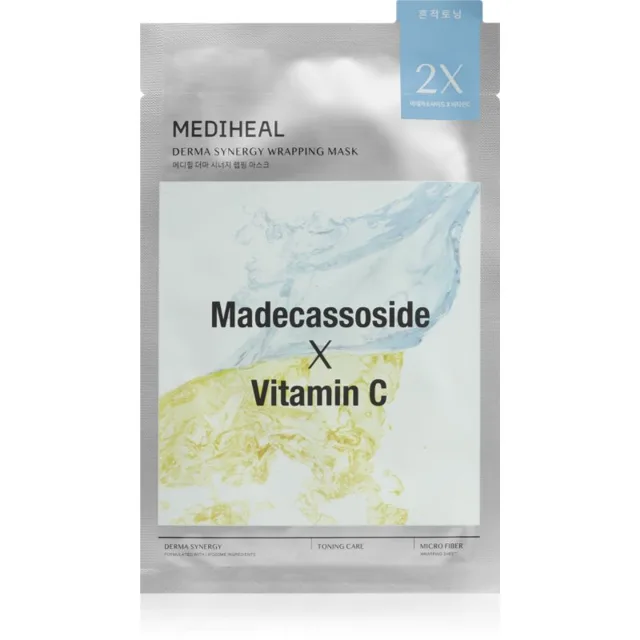 MEDIHEAL Derma Synergy Toning Care Wrapping Mask rozjasňující hydratační maska pro sjednocení barevného tónu pleti 1 ks