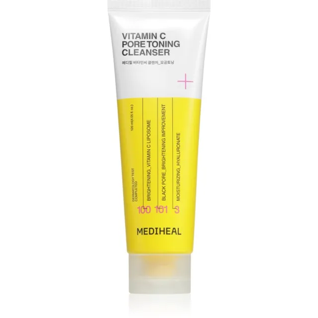 MEDIHEAL Vitamin C Pore Toning Cleanser rozjasňující čisticí gel proti nedokonalostem pleti 120 ml