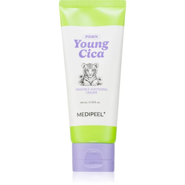 MEDIPEEL+ Young Cica PDRN Trouble Soothing Cream vyživující krém pro zklidnění pleti 80 ml
