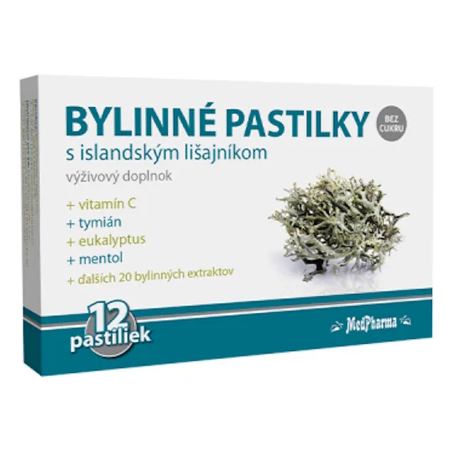 MEDPHARMA Bylinné pastilky s islandským lišejníkem 12 ks