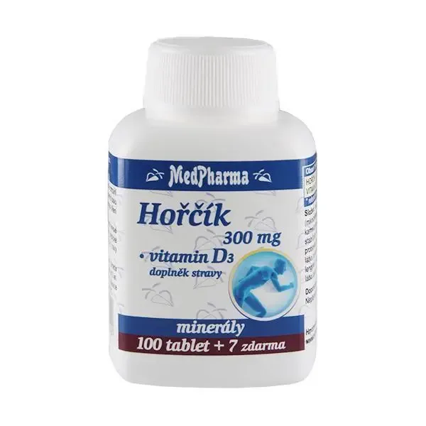 MedPharma Hořčík 300 mg + Vitamín D3 107 tablet